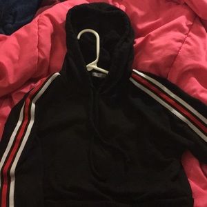 charlotte russe black cropped hoodie